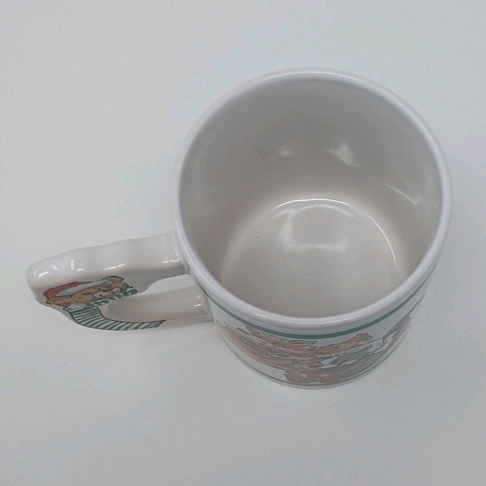1989 The Love Mug Christmas Teddy Bear Handled Coffee Santa Penguins Skunk Fox - Picture 7 of 10